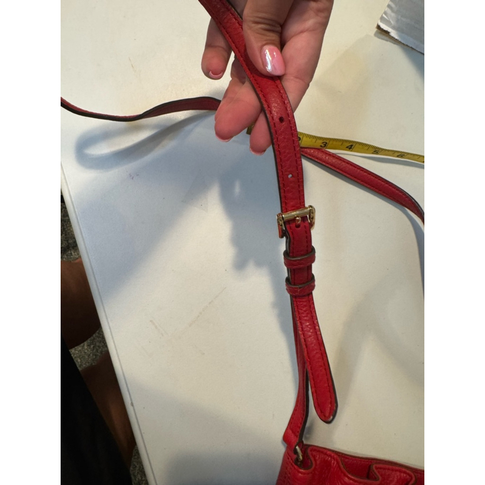 Michael Kors Red Leather Bucket Bag Small - Picture 13 of 13